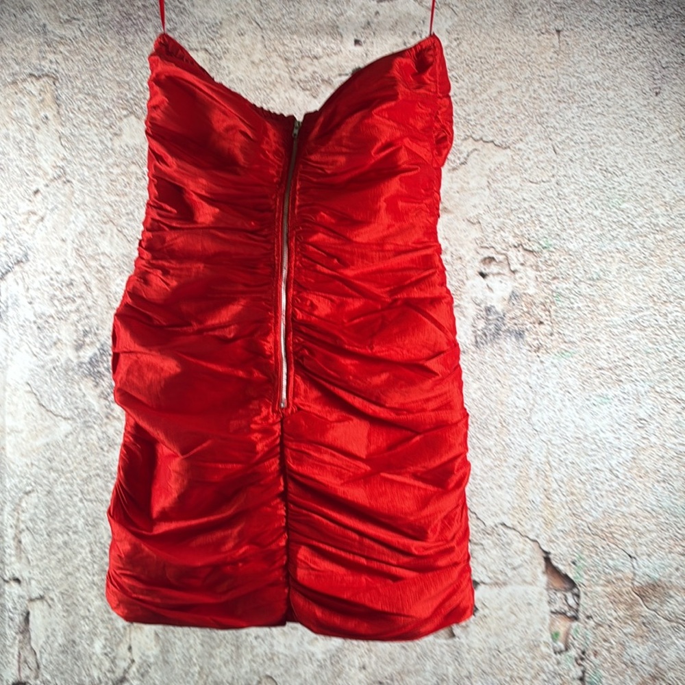 Fiesta Strapless Red Dress large C8 - Picture 3 of 5